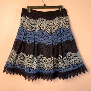 Isaac Mizrahi LIVE! Ombre Blues Lace Color Block Lined skirt Size 10